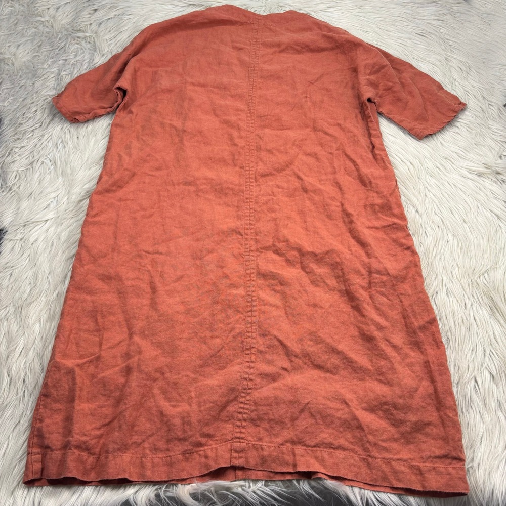 Not Perfect Linen Women's XS Orange Rennes Oversized 100% Linen Shift Dress - Picture 5 of 5